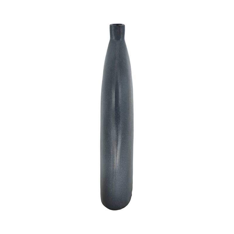 Decorative Sleek Sculptural Metal Vase - Contemporary Flower Vase