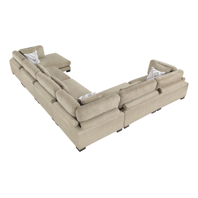 Abbeville Microfiber 6-Piece Modular Sectional with Chaise