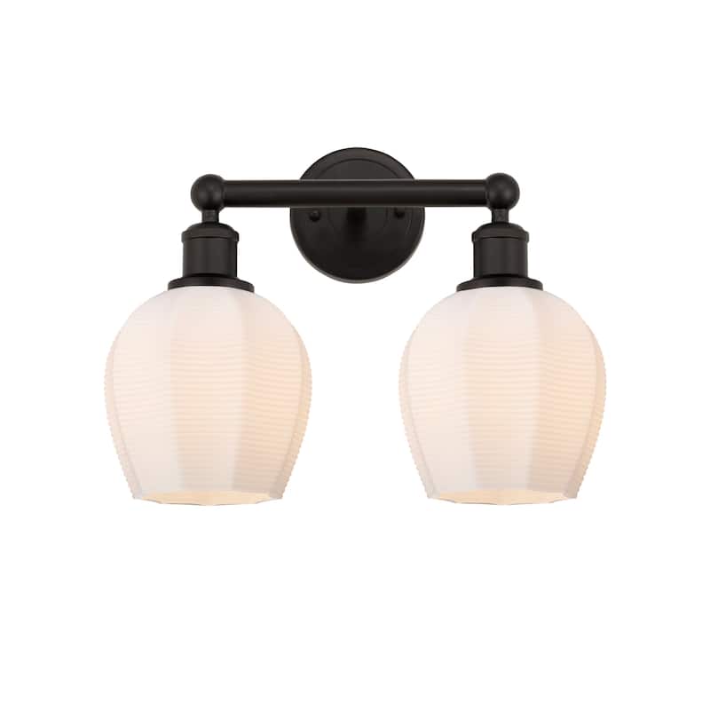 Innovations Lighting 616-2W-11-15 Norfolk Vanity Norfolk 2 Light 15" - Oil Rubbed Bronze / Matte White