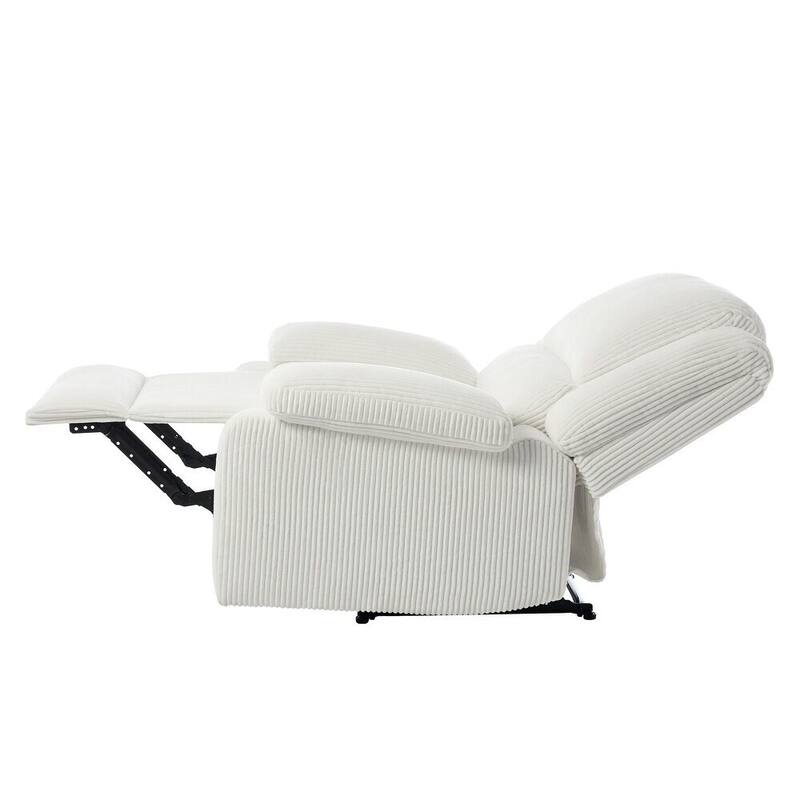 2 Piece Modern Corduroy Upholstery Push Back Manual Recliner Chair