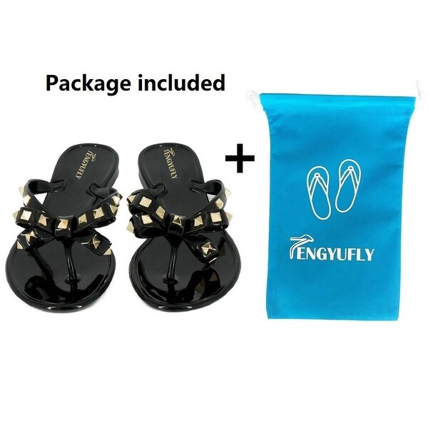 bow tie jelly flip flops