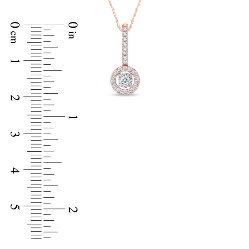 IGI Certified 1/4ct TDW Diamond Halo Pendant Necklace in 10K Gold for Women