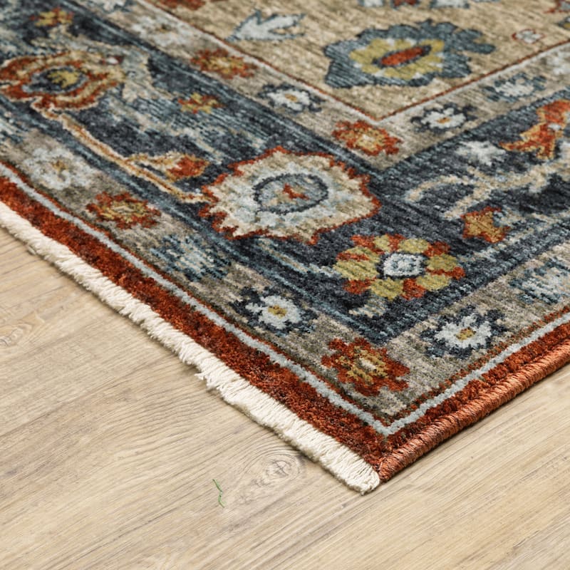 Style Haven Amelie Vintage Medallion Rust/ Blue Indoor Area Rug