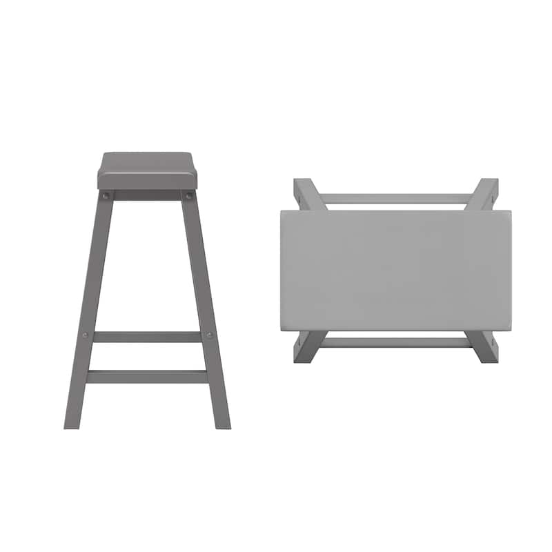 Cadiz Saddle Seat 24" Counter Height Backless Stools (Set of 2) - Stool