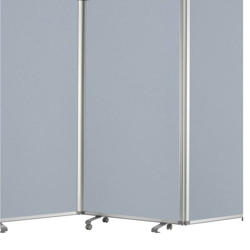 Accordion Style Fabric Upholstered 3 Panel Room Divider, Gray