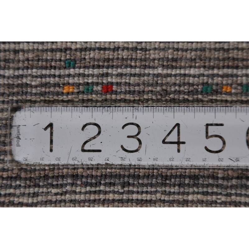 Hand Knotted Oriental 100% Wool Carpet Tribal Tribal Greys & Charcoal Gabbeh Area Rug - 12' 2'' X 9' 2''