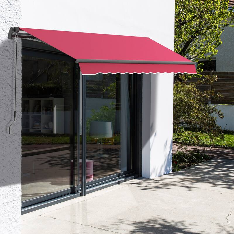 Outsunny 10x8-foot Manual Retractable Sunshade Shelter Awning