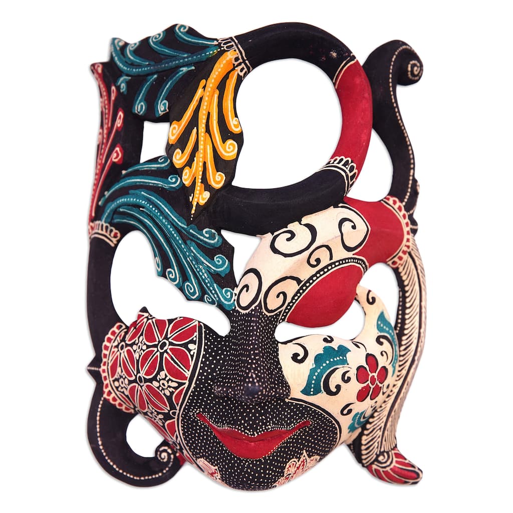 Novica Handmade Infinite Woman Batik Wood Mask