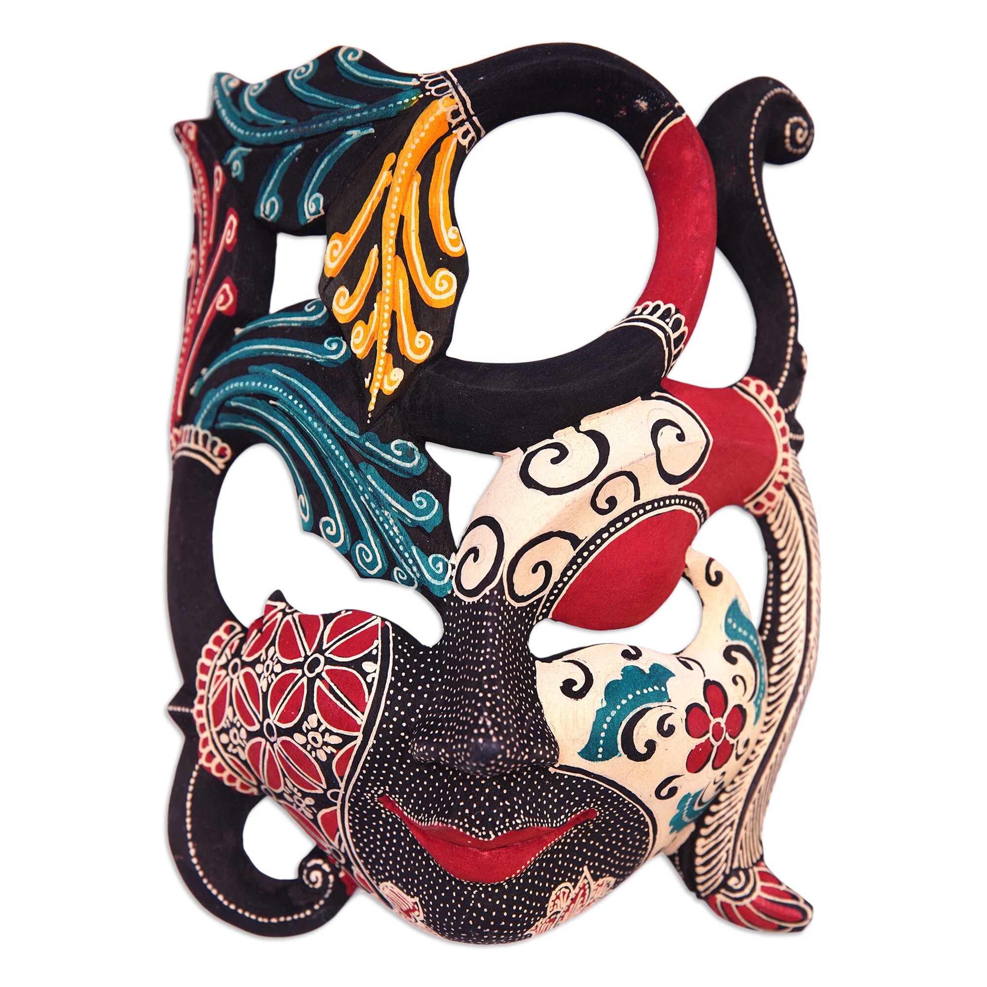 Novica Handmade Infinite Woman Batik Wood Mask