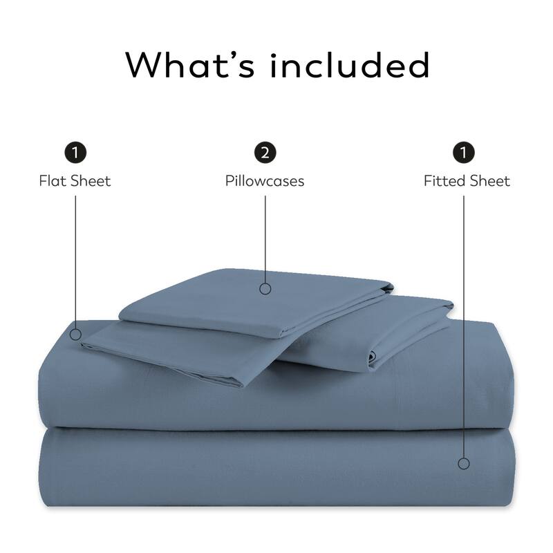 100% Cotton Lightweight & Breathable Percale Weave Sheet Set