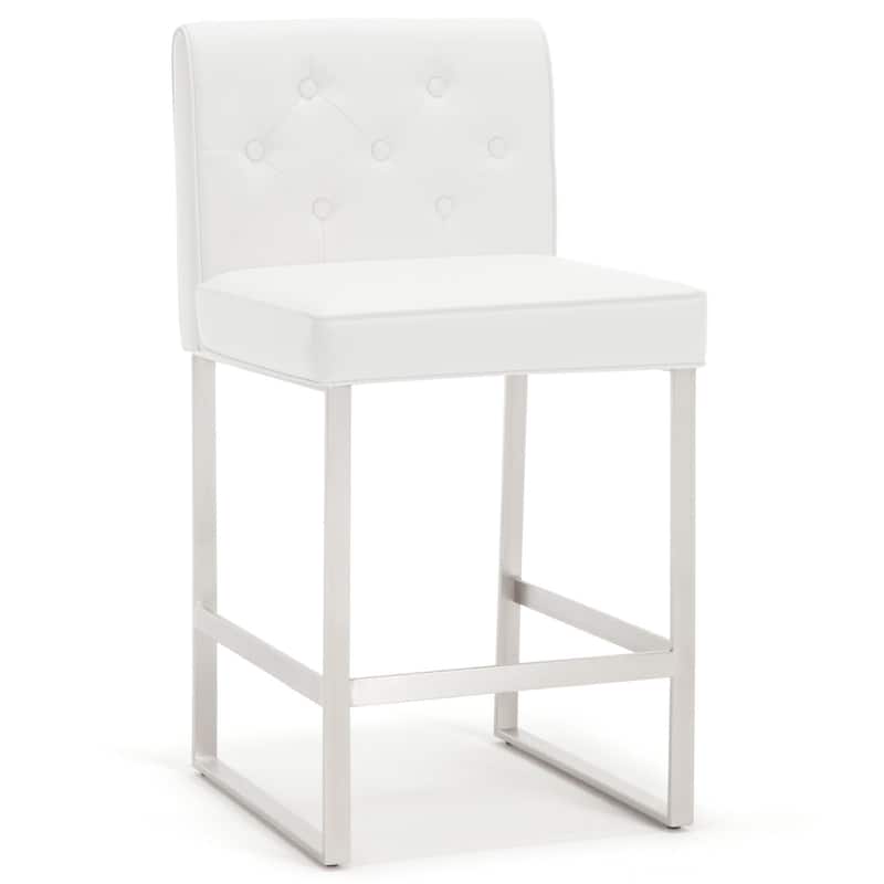 25" Faux Leather Upholstered Counter Height Bar Stools - 36.6"H x 18.9"W x 20.3"D