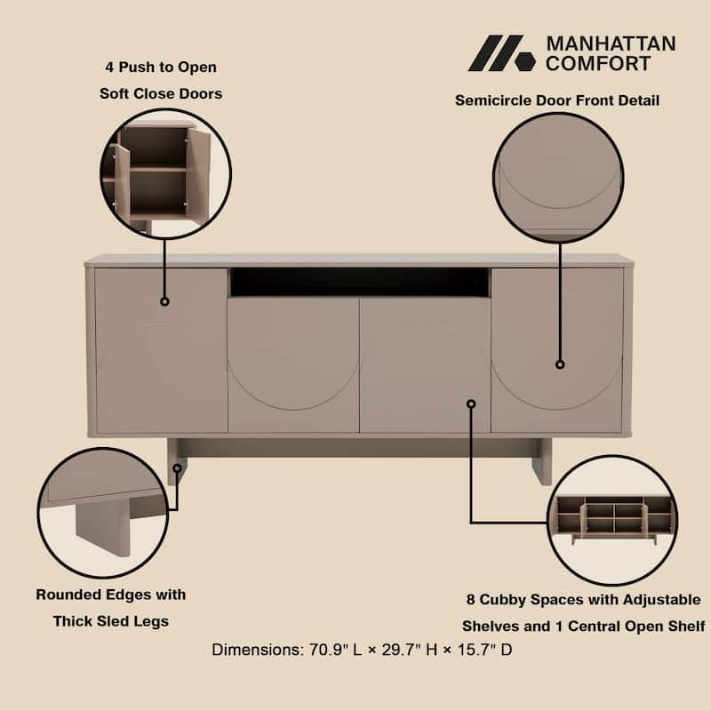 Manhattan Comfort Ella 71" Sideboard