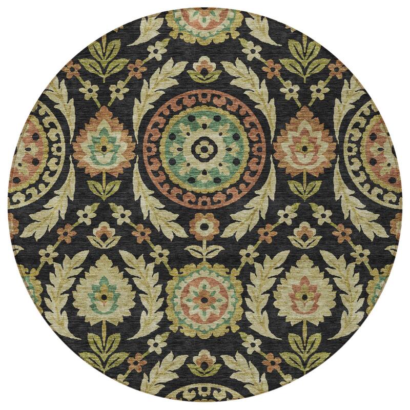 HomeRoots Floral Transitional Rectangle Outdoor Rug