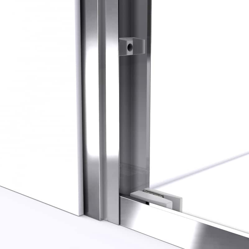DreamLine Duet 32 in. D x 60 in. W x 74 3/4 in. H Bypass Sliding Shower Door and Shower Base Kit - 32" x 60"
