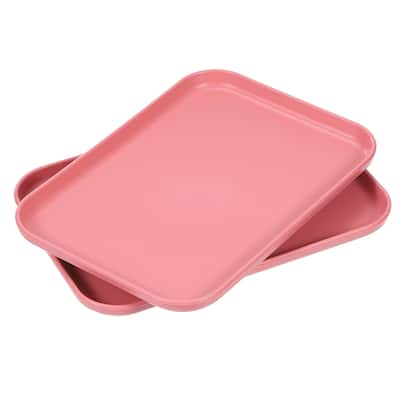 4Pcs 9.4"x6.7" Plates Rectangular Dinner Plates Reusable