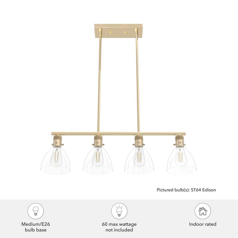 Hunter Van Nuys Linear Chandelier - Kitchen Island, Dining Room - Industrial, Modern Farmhouse, Transitional