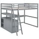 preview thumbnail 18 of 43, Loft Bed with L-Shaped Desk, Shelves & 2 Built-in Drawers