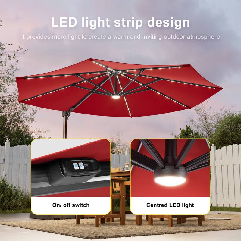 Outdoor 10FT LED Patio umbrella for Garden