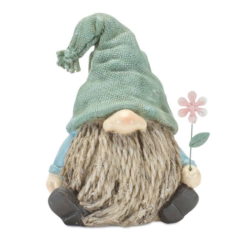 Set of 4 Gnome with Flower Christmas Tabletop Figurines 5.25"