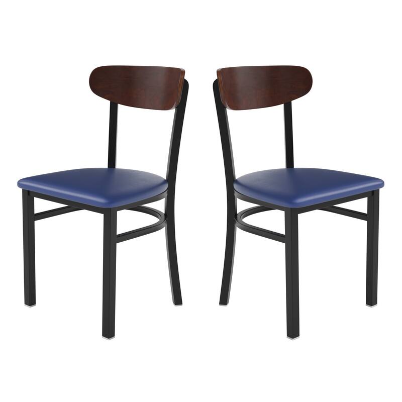 2PK Commercial Metal Dining Chairs with Boomerang Back