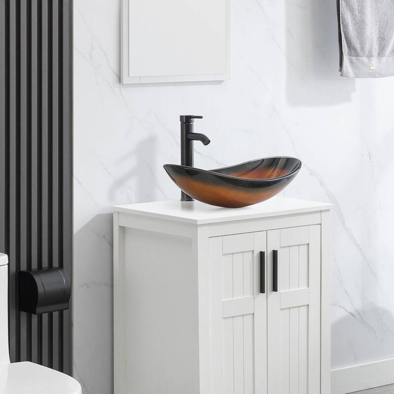 Eclife Artistic Vessel Sinks for Bathroom Vanity Tempered Glass Ceramic Basin