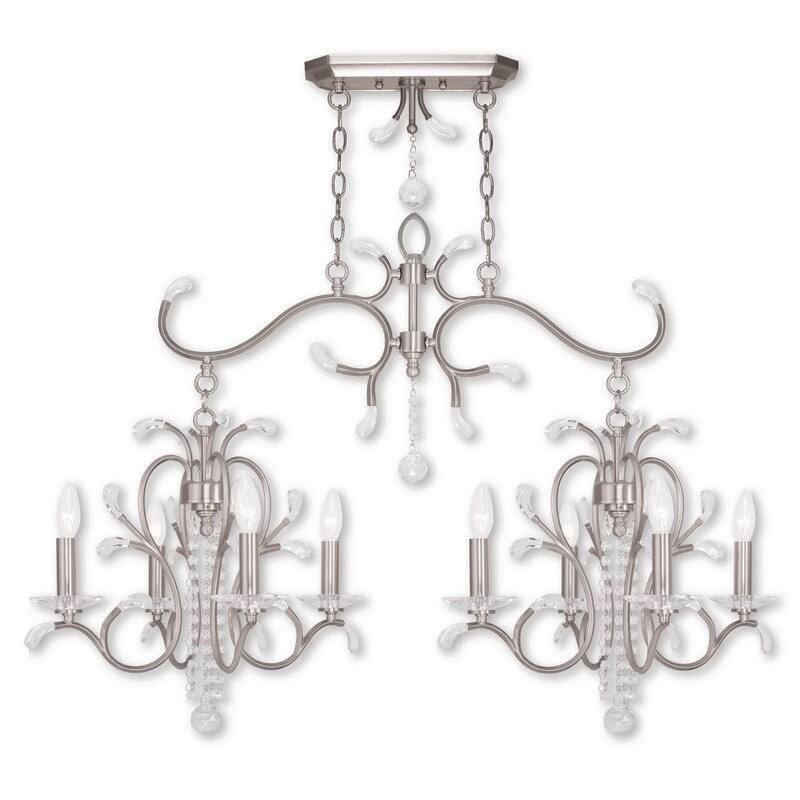Livex Lighting 8 Light Linear Chandelier, 51007-91 - 43" L 20" W 29" H