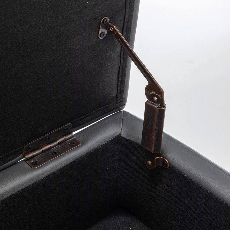 Comfortable Ottoman Bench Entryway Footrest Seat for Living Room, Storage Bench Hallway Stool with Safety Hinged Flap