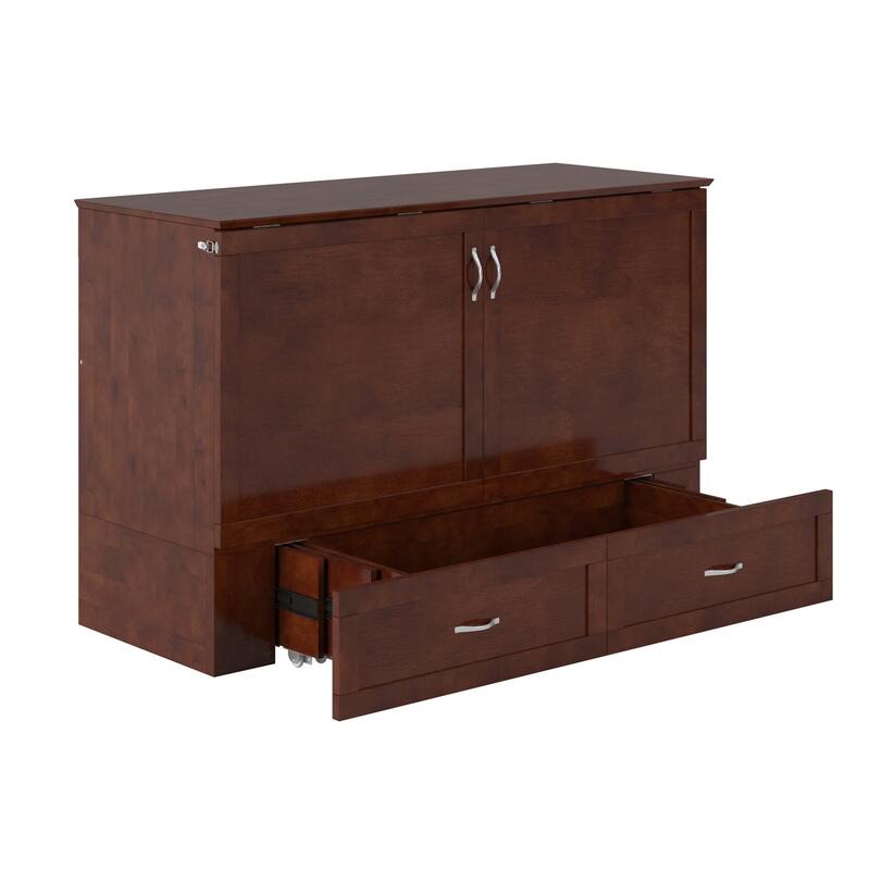 Murphy Bed Chest with Mattress & Charging - Space Saving Folding Bed