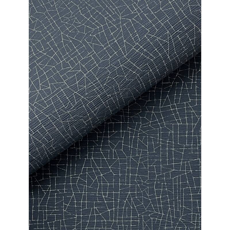 Warner Cary Dark Blue Petite Maze Wallpaper