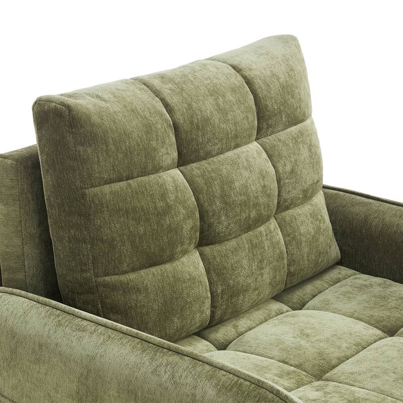 3-in-1 Multi-functional Tufted Chenille Lounge with Storage Space by Harper&Bright Designs