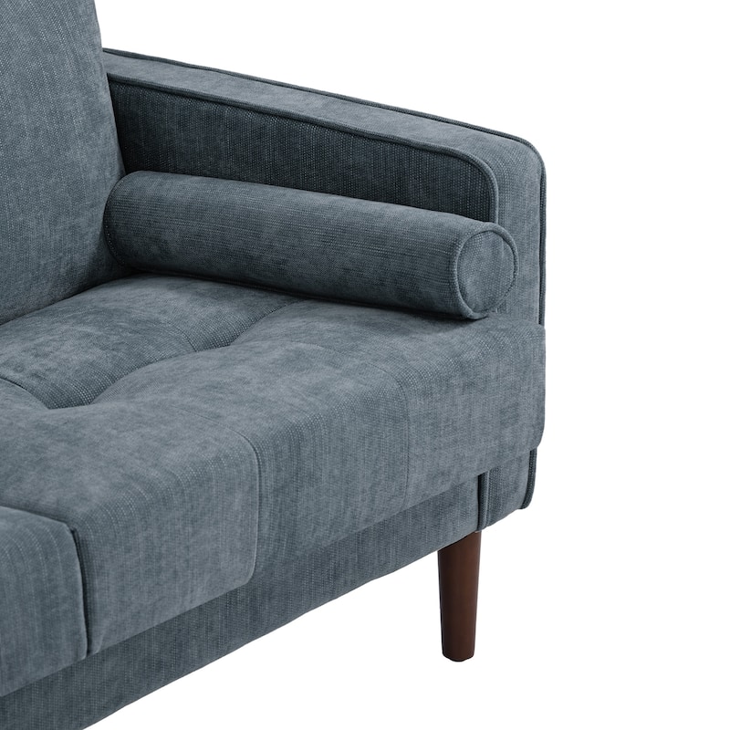 62.5'' W Corduroy Couch Upholstered Square Arm Sofa