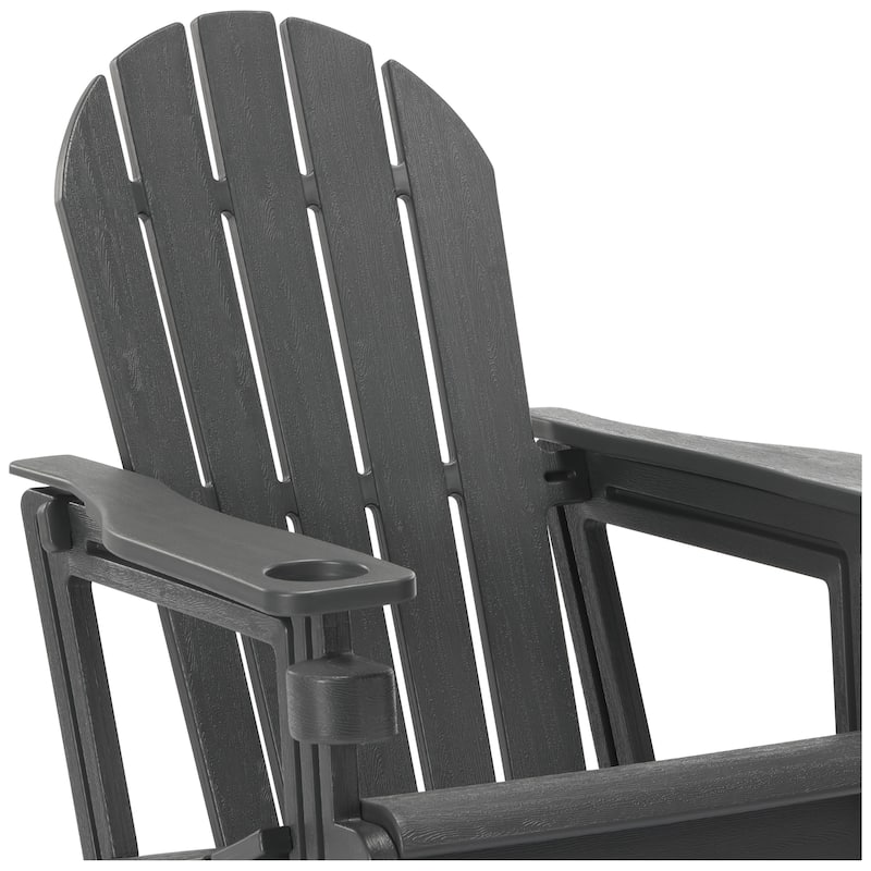 Polytrends Coastline Outdoor Poly Adirondack Chair with Cup Holder