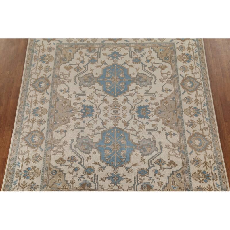 Oushak Indian Area Rug Handmade Wool Carpet - 8'0"x 10'2"