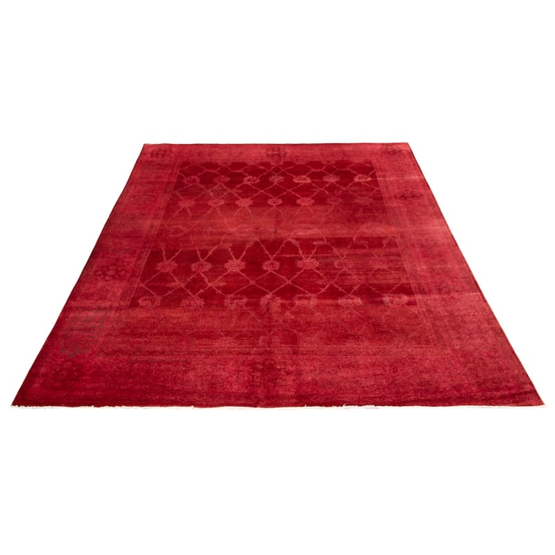ECARPETGALLERY Hand-knotted Vibrance Dark Red Wool Rug - 9'1 x 12'3