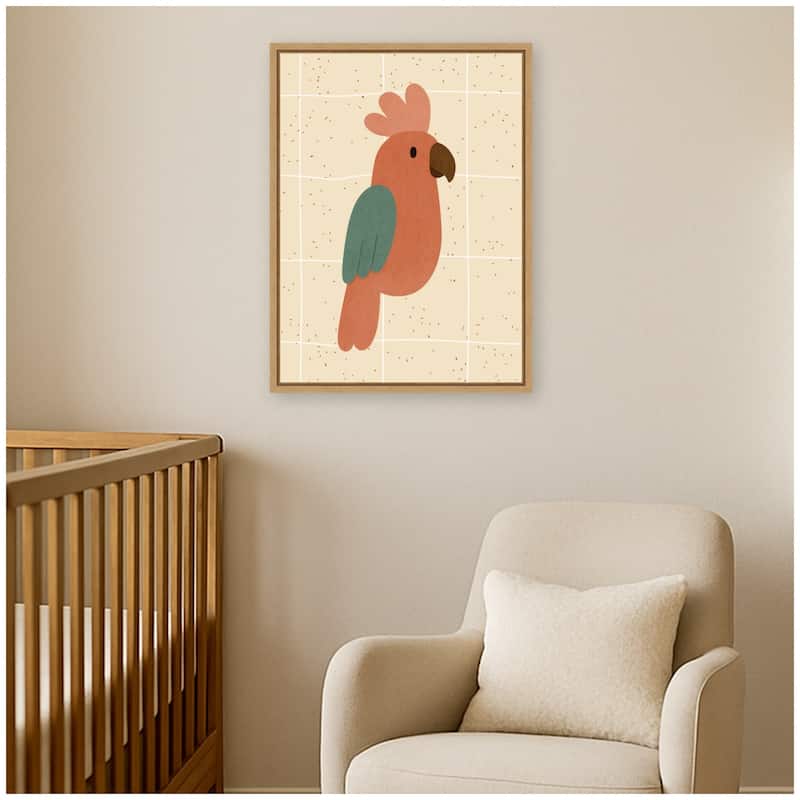 Kate and Laurel Parrot by Laura Moss Framed Canvas Wall Art Print