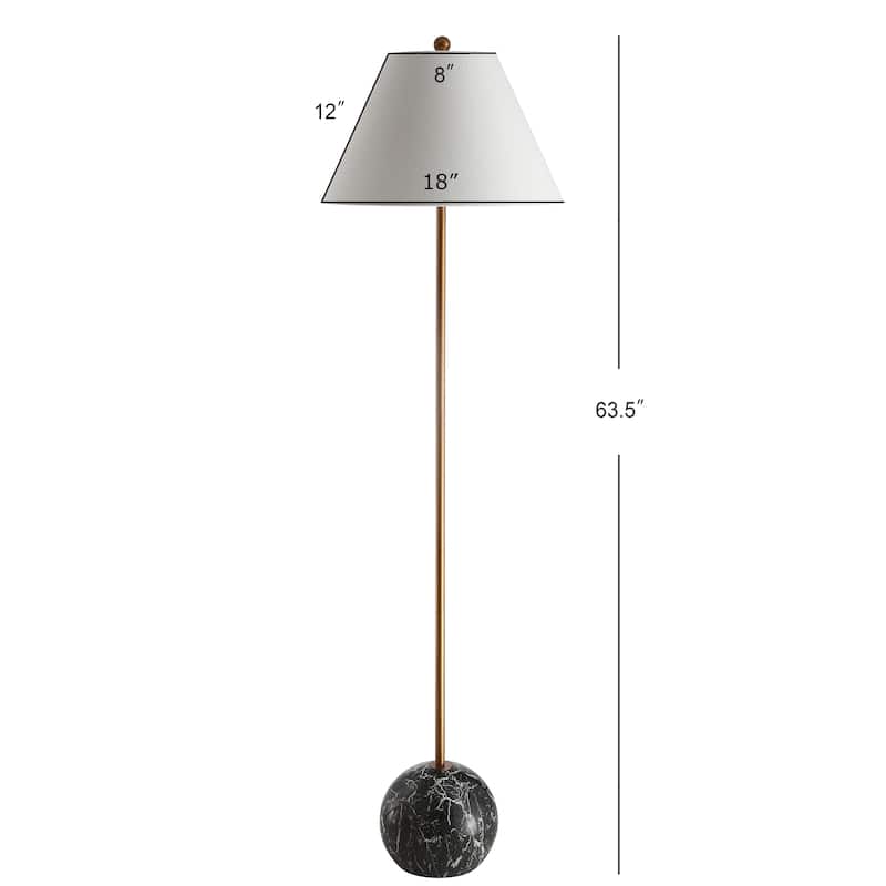 Oria 63.5" Minimalist Resin/Metal LED Floor Lamp, Gold/White by JONATHAN Y