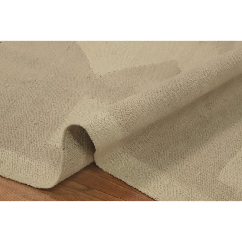 Hand Woven Southwestern Wool Beige Geometric Area Rug - 8' 10'' X 5' 10''