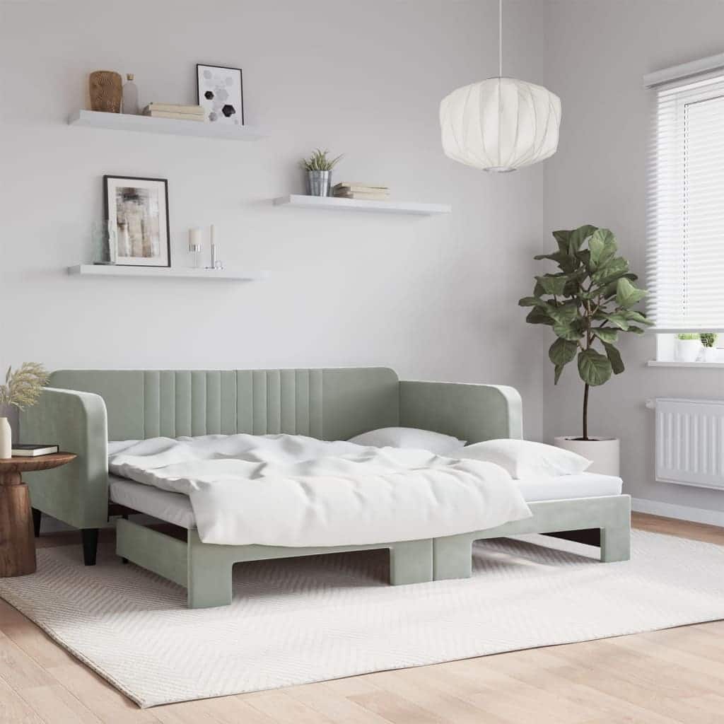 vidaXL Day Bed Upholstered Sleeper Sofa Bed for Bedroom Living Room Velvet