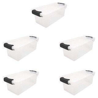 Homz 7.5 Qt Clear Storage Organizing Container Bin with Latching Lids ...