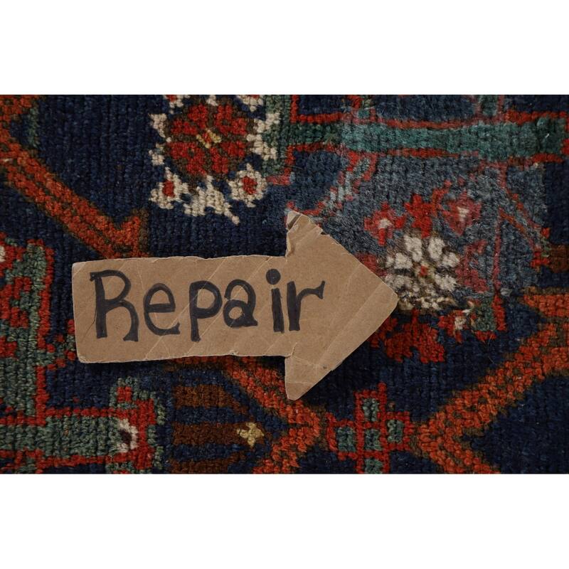 Antique Heriz Bakhshayesh Persian Runner Rug Handmade Wool Carpet - 3'5"x 13'2"