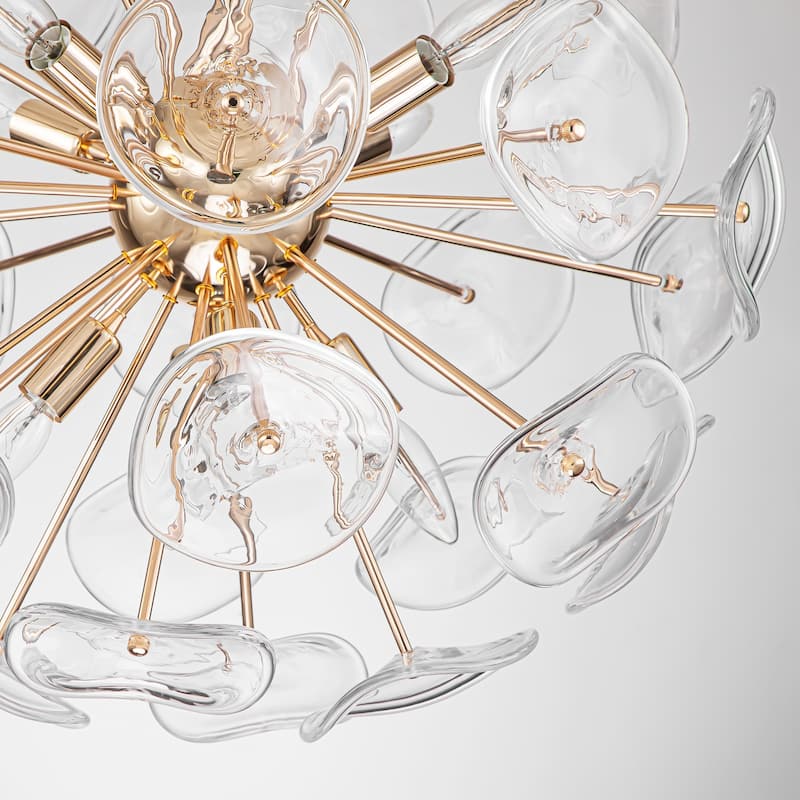 Arvill 8-Lights Modern Sputnik Firework Starburst Sphere Chandelier with Glass Sheet