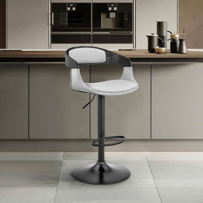 Benson 24" Adjustable Bar Stool - Gray, Black and Black