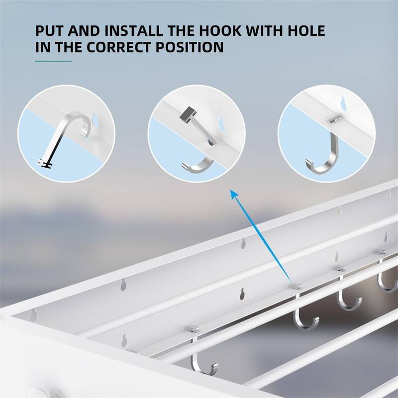Wall Mounted Drying Rack - 40" Wide, 60 lb Capacity