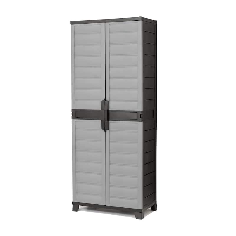 Costway Plastic Storage Cabinet 68" H Vertical Storage Shelving Unit - See Details - Black and Gray - See Details