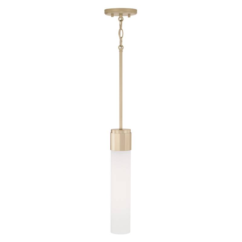 Sutton 1-light Soft Gold Mini Pendant w/ Soft White Glass