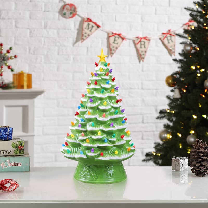 18 in. Nostalgic Ceramic Tree - Lime Green - Lime Green