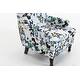 preview thumbnail 3 of 4, Stylish Side Chair Accent Chair Lobby Chair with Wood Frame, White Reading Chair Reception Chair Arm Chair