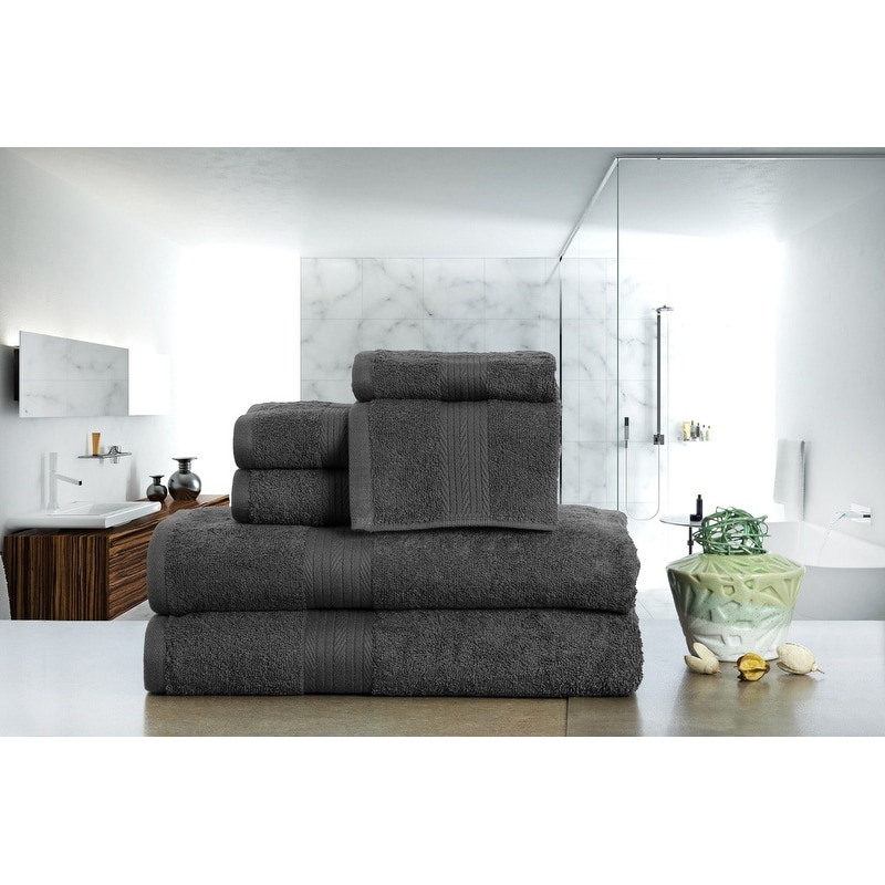 Luxurious Cotton 600 GSM Bathroom Towel Set of 6 by Ample - Picture 10 of 55
