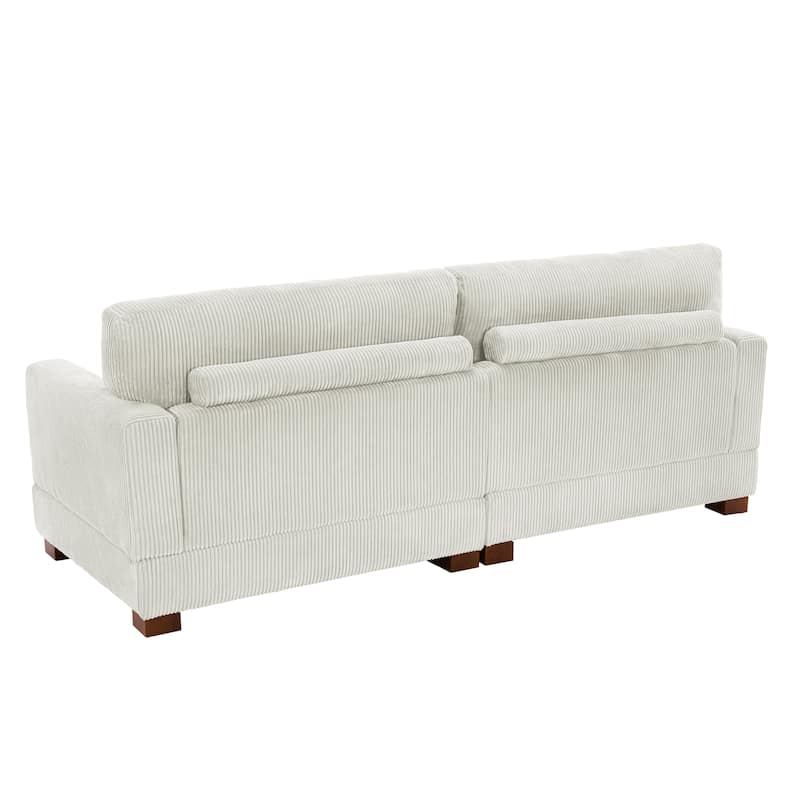 Modern Corduroy Modular Couch Sectional Sofa With Pillows
