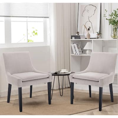 Modern Dining Chairs Set of (2/4/6), Upholstered Corduroy Accent Side Leisure Chairs with Mid Back and Wood Legs
